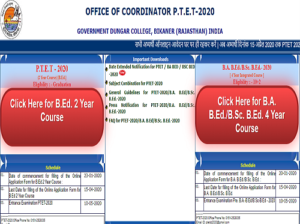 Rajasthan Ptet Application Form