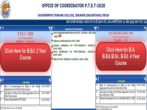 Rajasthan Ptet Application Form