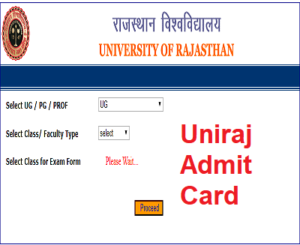 uniraj admit card 2020 date