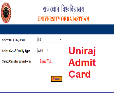 uniraj admit card 2020 date