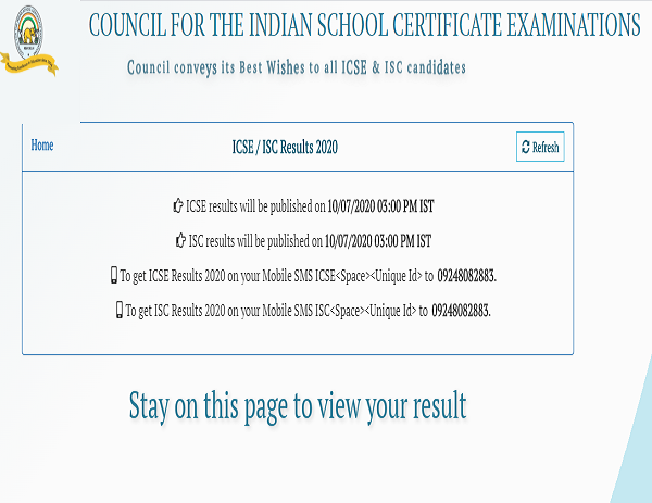ICSE 10th , ISC 12th result 2020