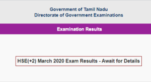 Tamil Nadu Class 12th result 2020