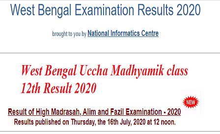 West Bengal Uccha Madhyamik class 12th Result 2020