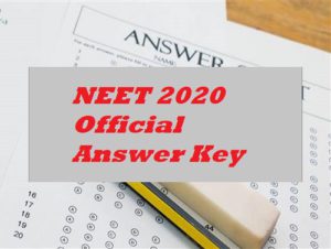 NEET 2020 Official Answer Key