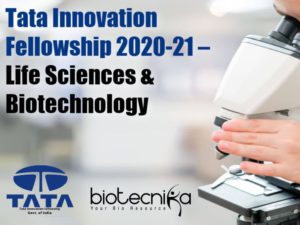 Tata Innovation Fellowship 2020