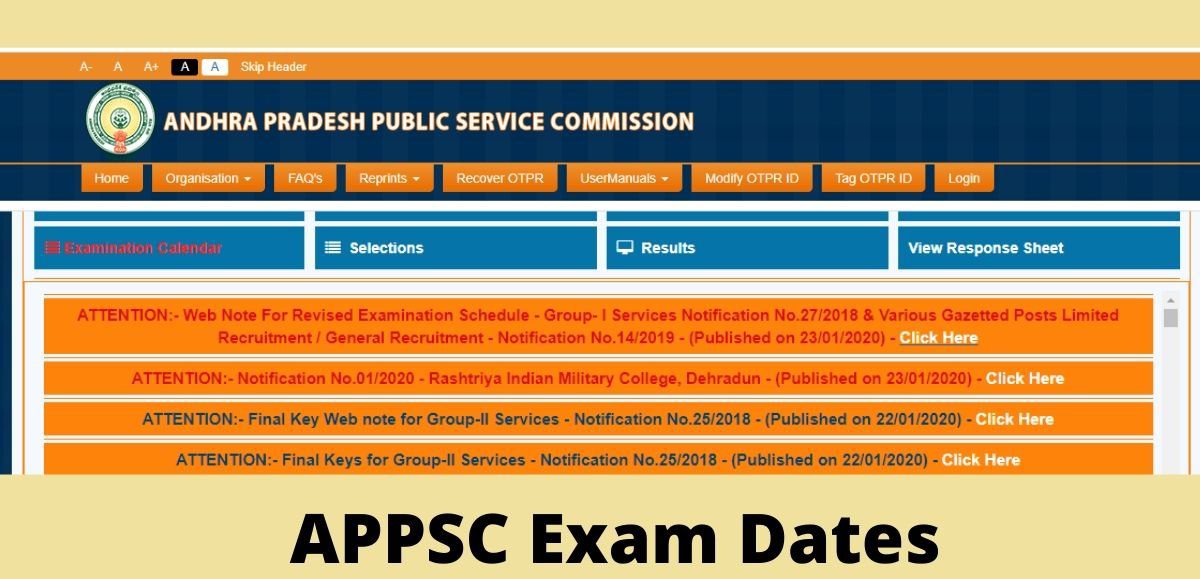 APPSC Medical Test Schedule 2020