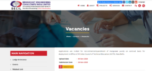 BECIL Recruitment 2020