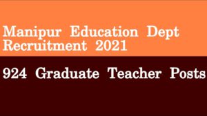 Manipur Education Recruitment 2021