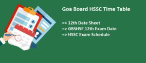 Goa Class 12th 2021 Time Table