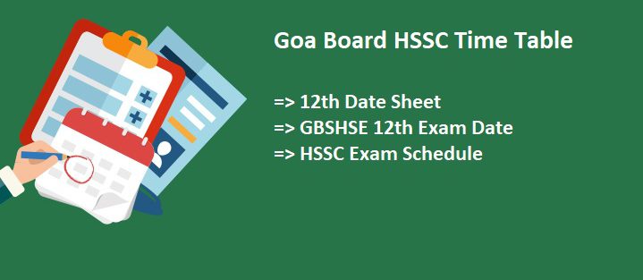 Goa Class 12th 2021 Time Table