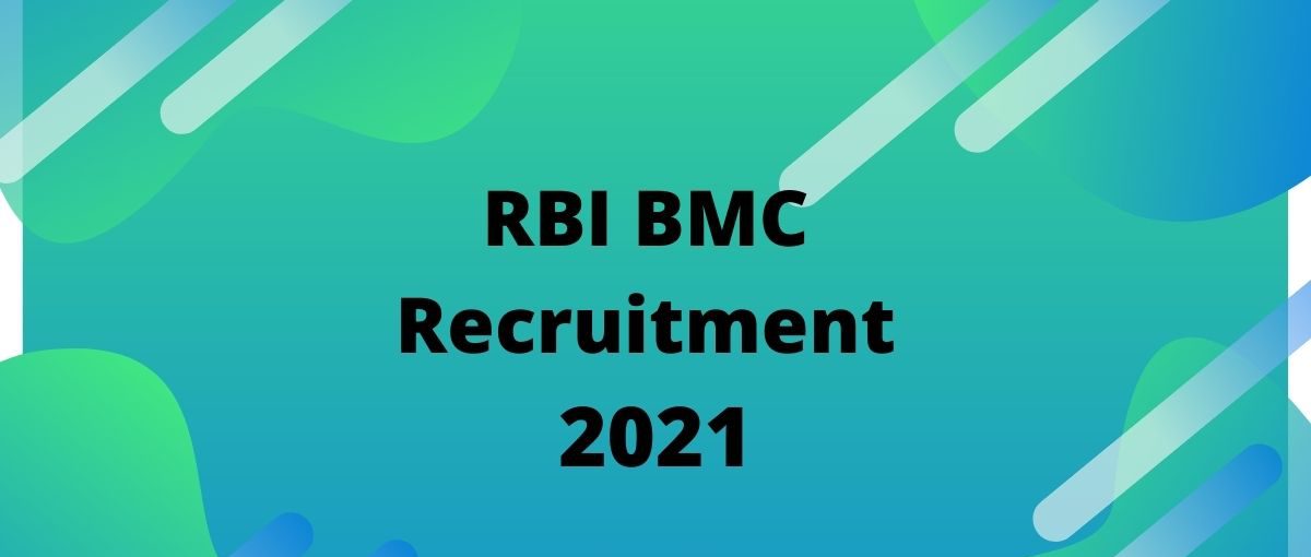 RBI BMC Recruitment 2021