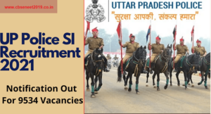 UP Police SI Recruitment 2021