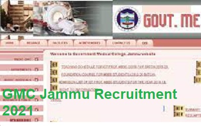 GMC Jammu Recruitment 2021