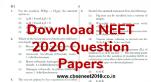 NEET 2020 Question Papers