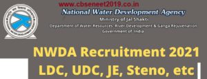 NWDA Recruitment notification 2021
