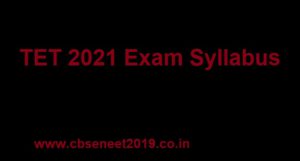 TET 2021 Exam Syllabus