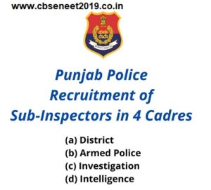 Punjab Police SI Recruitment 2021 Notification