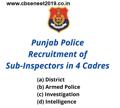 Punjab Police SI Recruitment 2021 Notification