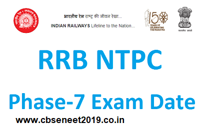 RRB NTPC 7th Phase Exam 2021 Date