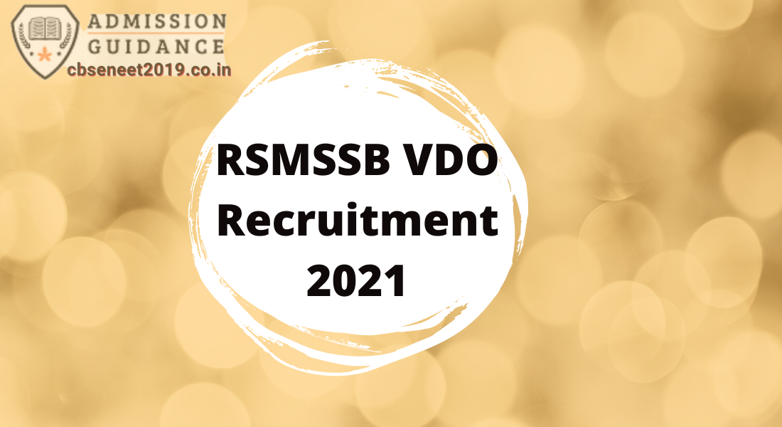 RSMSSB VDO Recruitment 2021