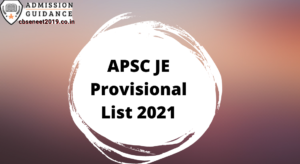 APSC JE Provisional List 2021