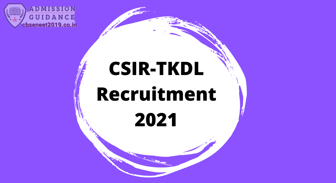 TKDL Recruitment 2021