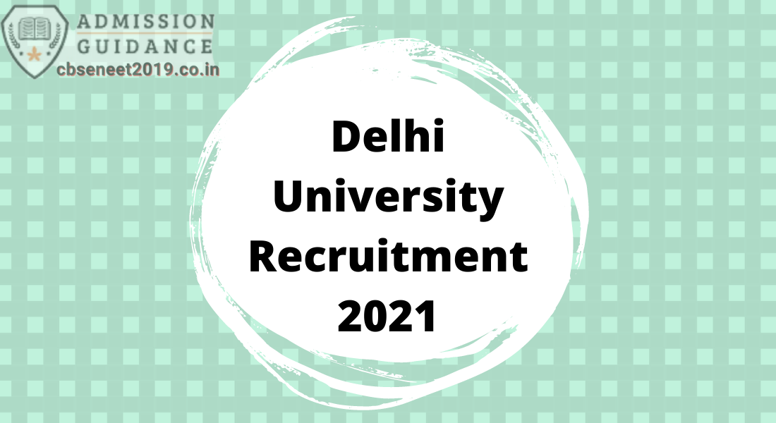 Delhi University Recruitment 2021