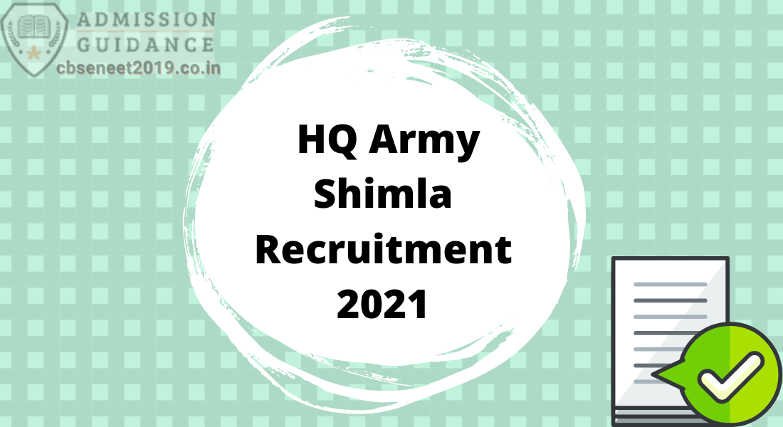 HQ Army Shimla Recruitment 2021