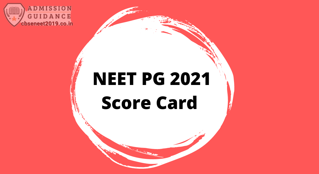 NEET PG 2021 Score Card