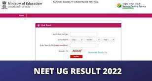 NEET UG Result 2022